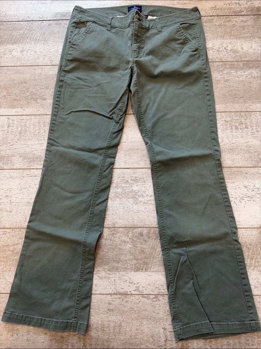 American Eagle Outfitters Olive Green Kick Boot Stretch Pants Size 12